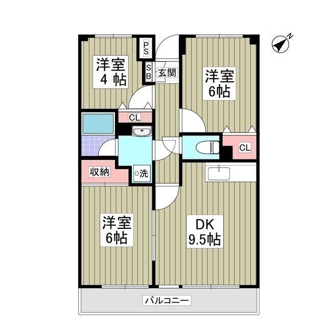 グランパレス小熊(3DK/1階)の間取り写真