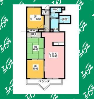 サンコート有松(3LDK/4階)の間取り写真