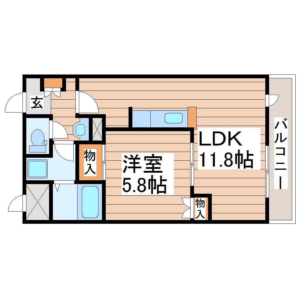 グランリピエーノパル(1LDK/1階)の間取り写真