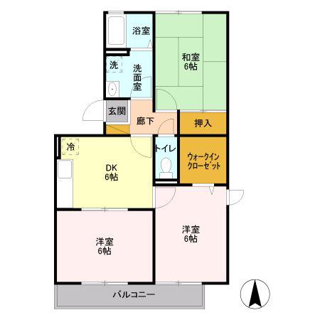ピラタスV(3DK/1階)の間取り写真
