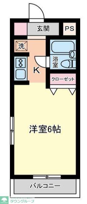 日神パレステージひばりヶ丘(1K/2階)の間取り写真