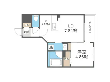 LIVECASA豊平(1LDK/5階)の間取り写真