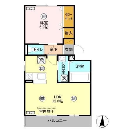 セジュール・オリヴィエC(1LDK/3階)の間取り写真