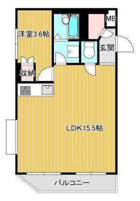 リージェントコーポ(1LDK/2階)の間取り写真