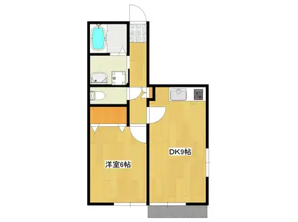 グリーンコート(1DK/1階)の間取り写真