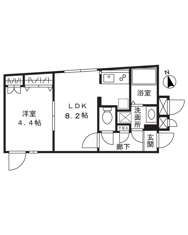 BRANCHE大泉学園(1LDK/4階)の間取り写真