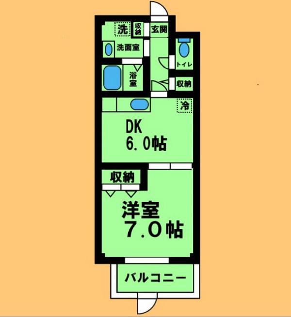 YSハイツ(1DK/1階)の間取り写真