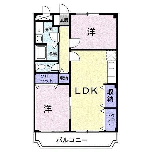 フリーダム武庫の里I(2LDK/1階)の間取り写真