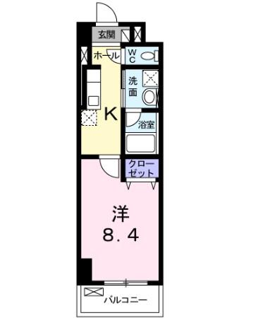 スカイブルーレジデンス横浜(1K/3階)の間取り写真
