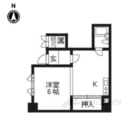 SASAKIマンション(1K/4階)の間取り写真
