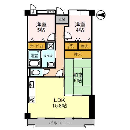 クリスタル(3LDK/3階)の間取り写真
