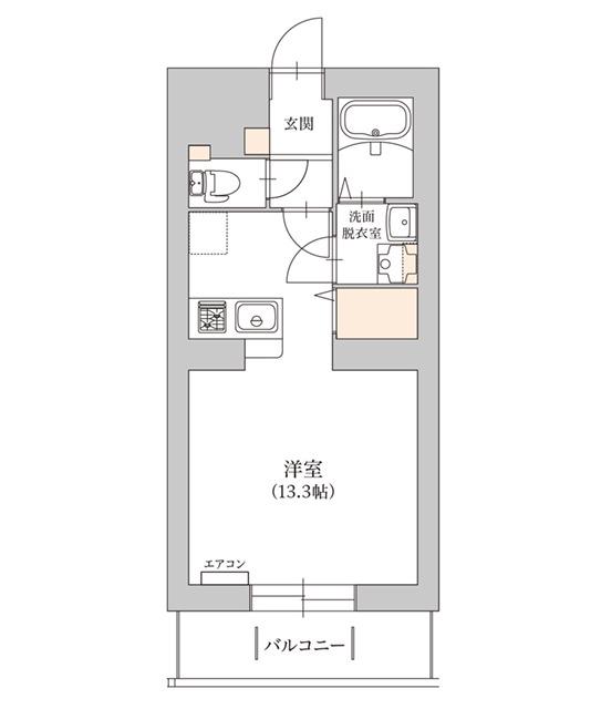 アラモファミリア杉崎町(ワンルーム/8階)の間取り写真