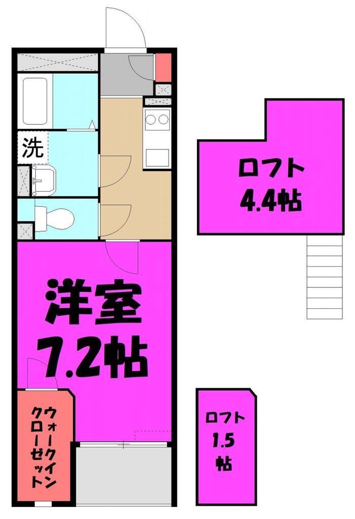 グラティチュード(1K/3階)の間取り写真