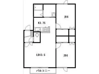 パークサイドコート(2LDK/2階)の間取り写真