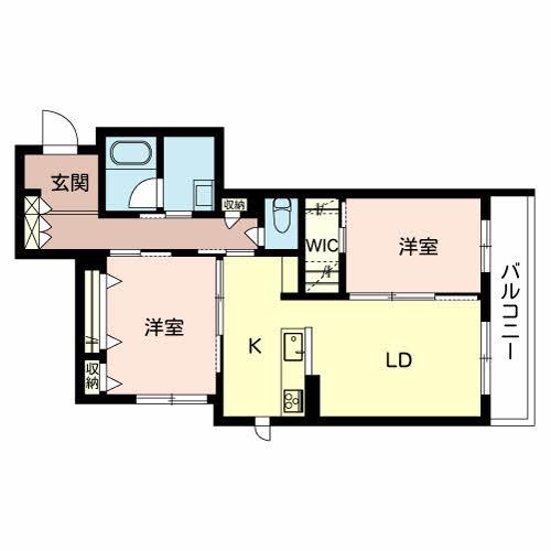グランメゾンS(2LDK/2階)の間取り写真
