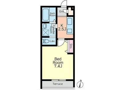 グリーンヒルズ(1K/2階)の間取り写真