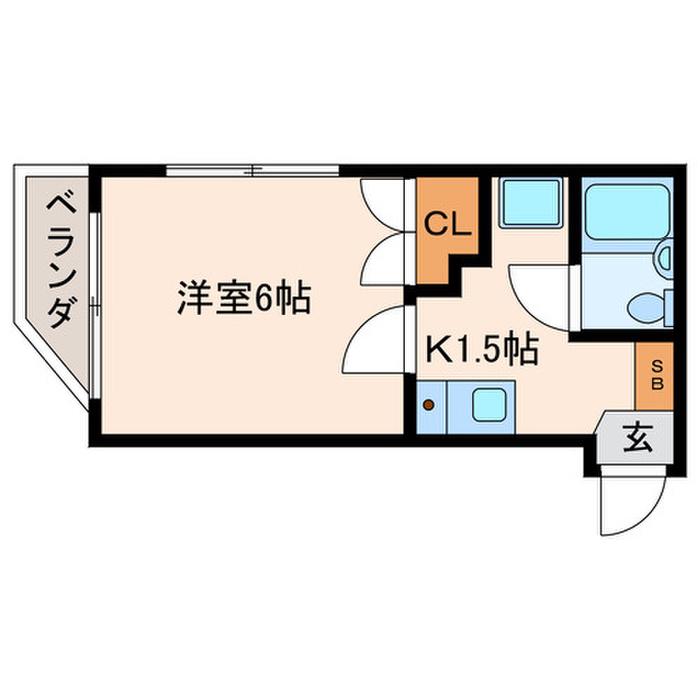 ツヴァイビル(1K/4階)の間取り写真