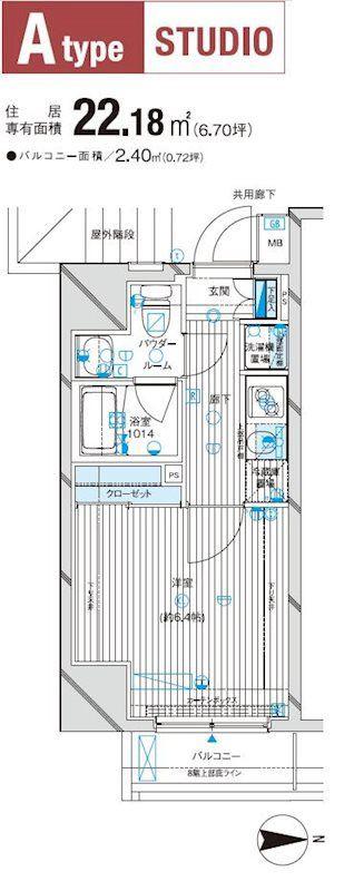 メインステージ西蒲田(1K/5階)の間取り写真