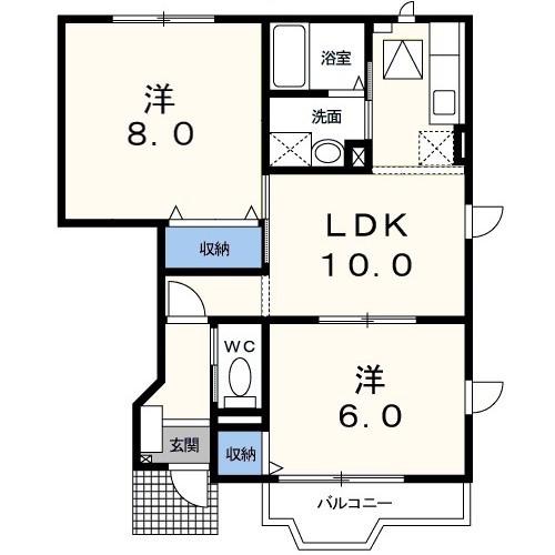 セレーノ(2LDK/1階)の間取り写真