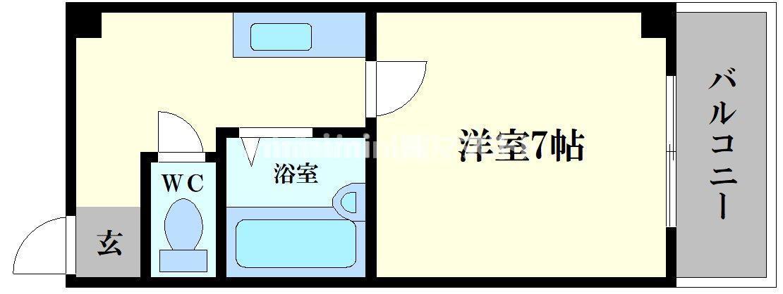ラパンジール大国5(1K/4階)の間取り写真