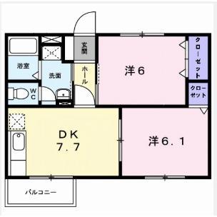 コーポラス TM(2DK/1階)の間取り写真