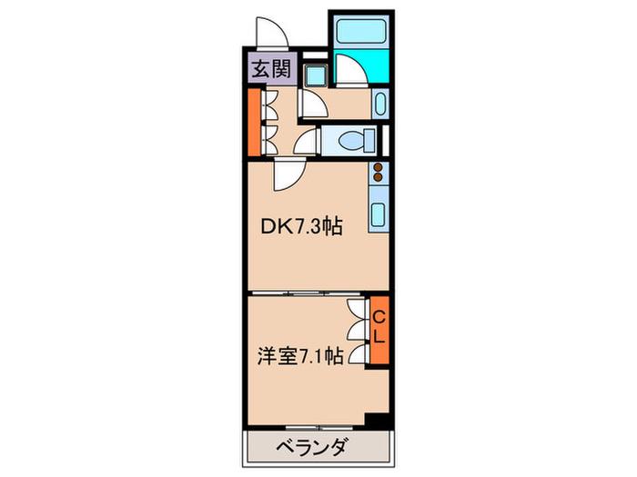 S-FORT横浜青葉台(1DK/6階)の間取り写真