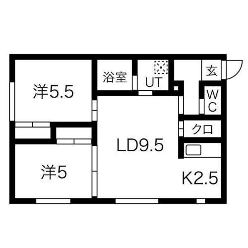 クラシックブルー(2LDK/2階)の間取り写真