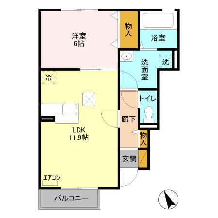 ルミナス(1LDK/1階)の間取り写真