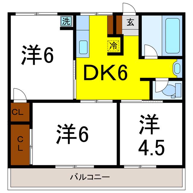 アクシオン松茂(3DK/3階)の間取り写真