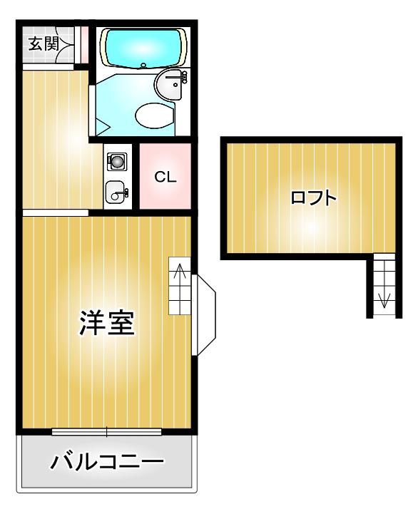 グランデ川名本町(1K/1階)の間取り写真