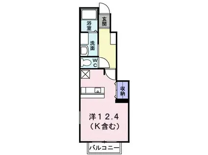 ベル フィオーレII(ワンルーム/1階)の間取り写真