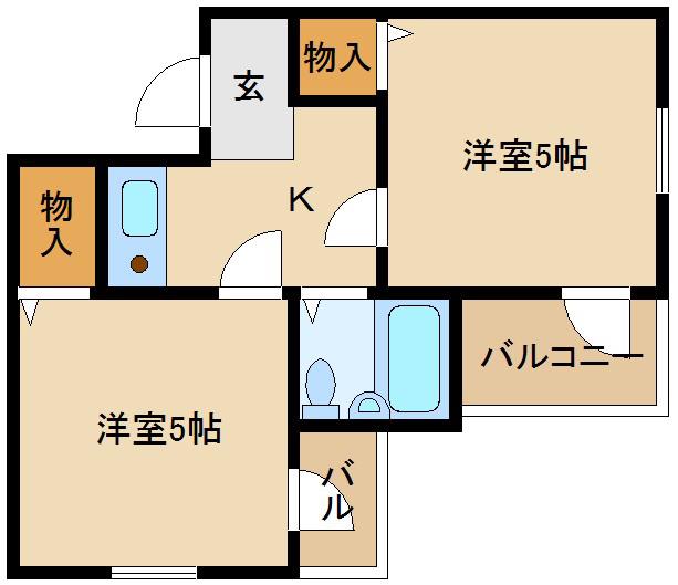 アメニティ新大阪4番館(2K/2階)の間取り写真