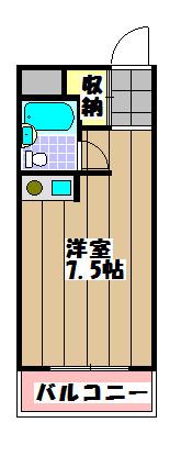 ドムス千代田(ワンルーム/2階)の間取り写真