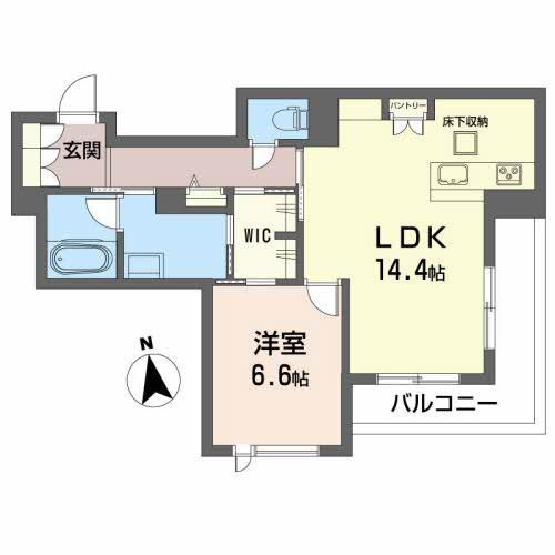 ベレオ ネエロ(1LDK/1階)の間取り写真