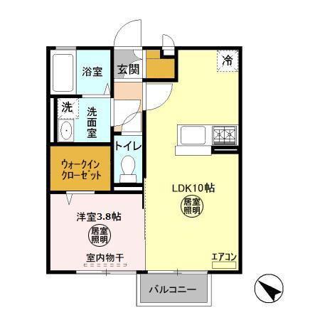 フラットフォンテーヌ(1LDK/1階)の間取り写真
