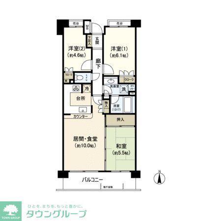 武蔵新城南パークホームズ(3LDK/4階)の間取り写真
