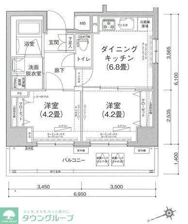 エストゥルースプラス押上III(2DK/5階)の間取り写真