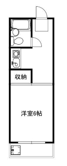 エメラルドマンション(1K/2階)の間取り写真