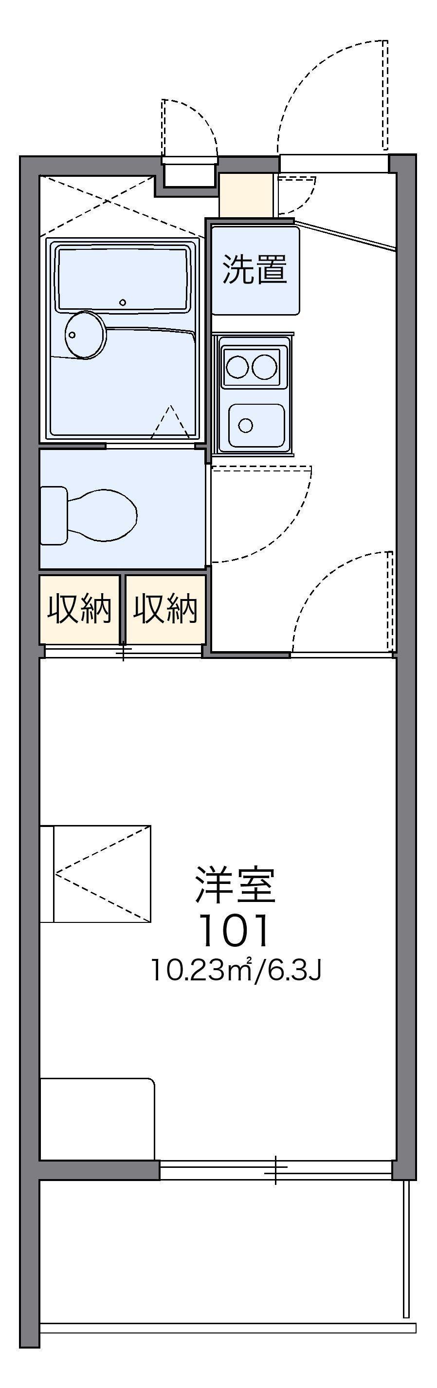 レオパレスSNOW(1K/2階)の間取り写真