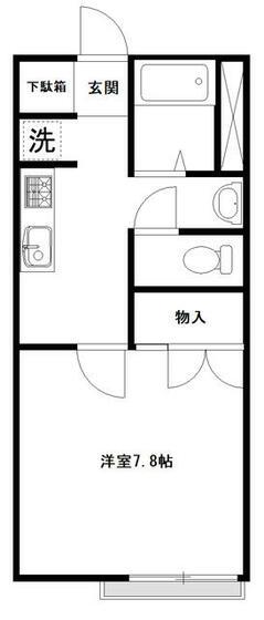 ジュネス青葉(1K/1階)の間取り写真