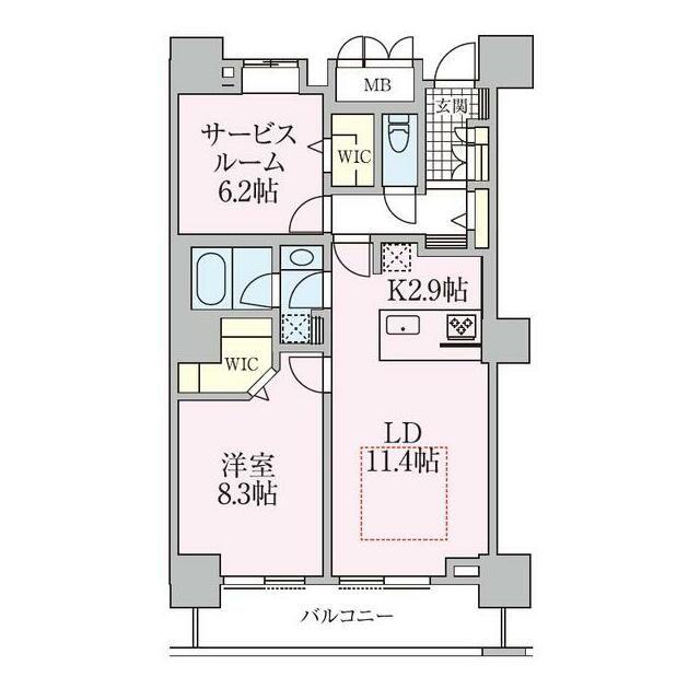 ロイヤルパークスタワー南千住(1SLDK/34階)の間取り写真