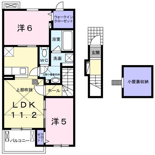 ルピナス(2LDK/2階)の間取り写真