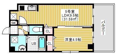 金太郎ヒルズ255(1LDK/4階)の間取り写真