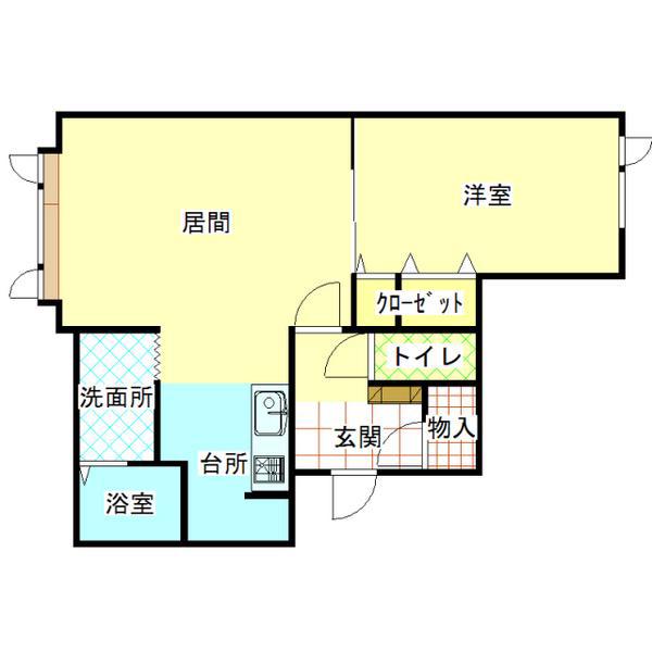 イリス25(1LDK/2階)の間取り写真