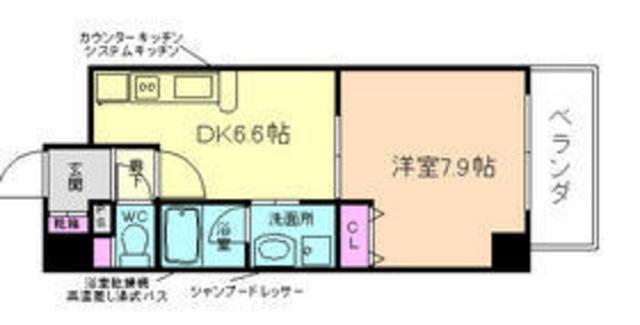 アーバネス淀川(1DK/10階)の間取り写真