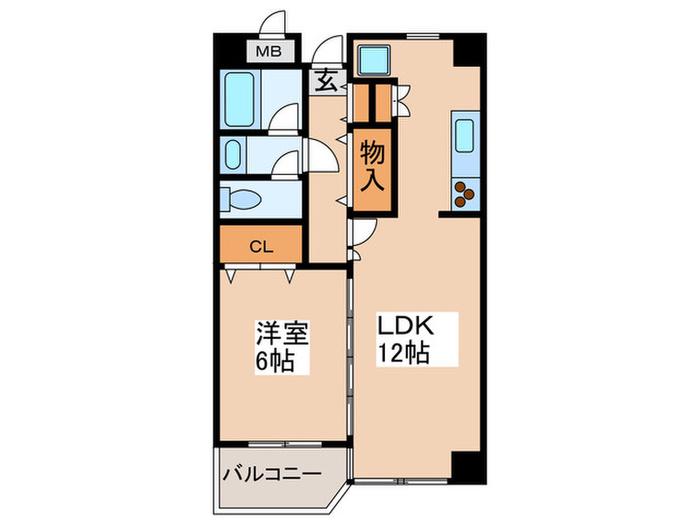 メゾン・ド・ラフィネ宮下(1LDK/1階)の間取り写真