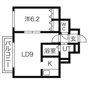 コムフォート北16条(1LDK/4階)の間取り写真