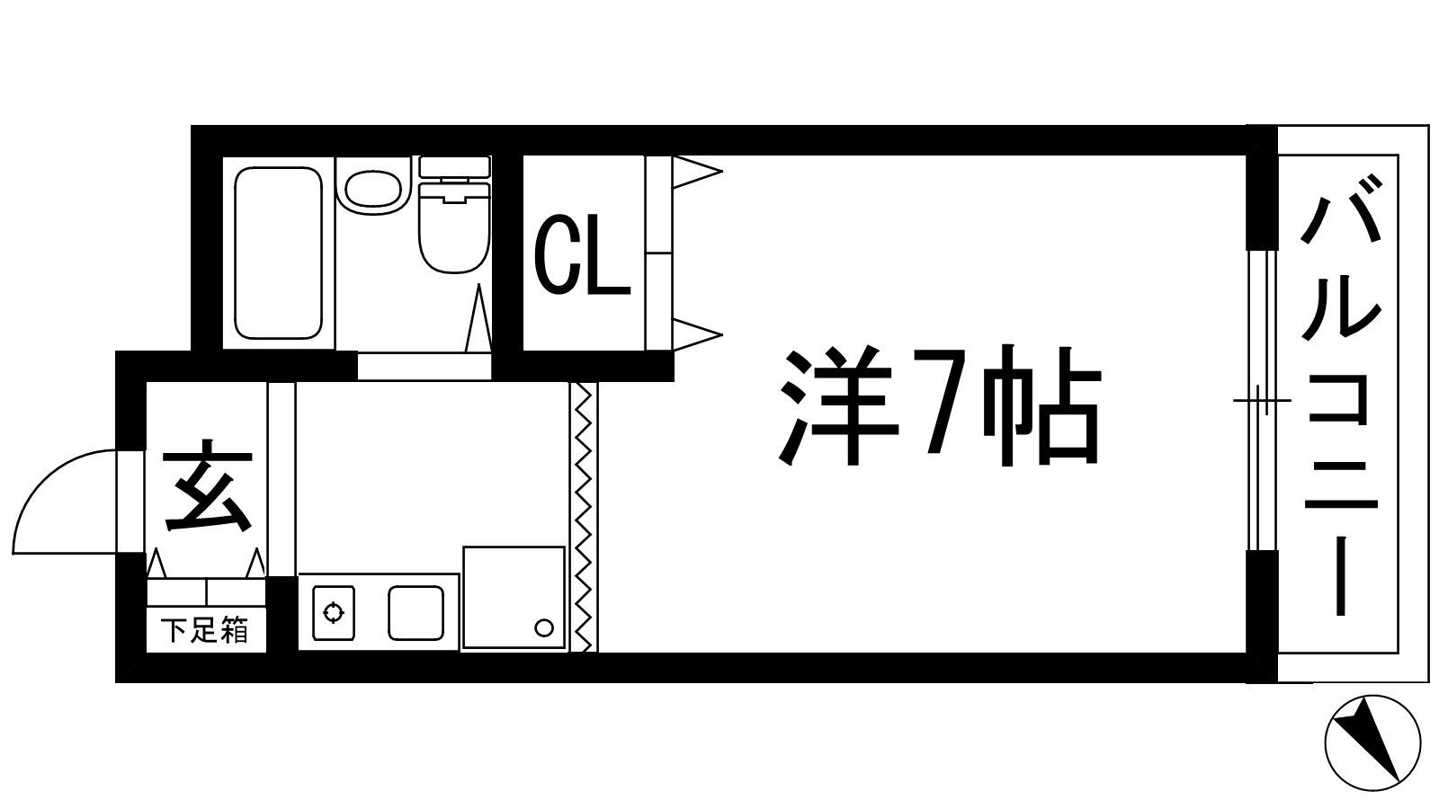 メゾン鼓ヶ滝(1K/5階)の間取り写真