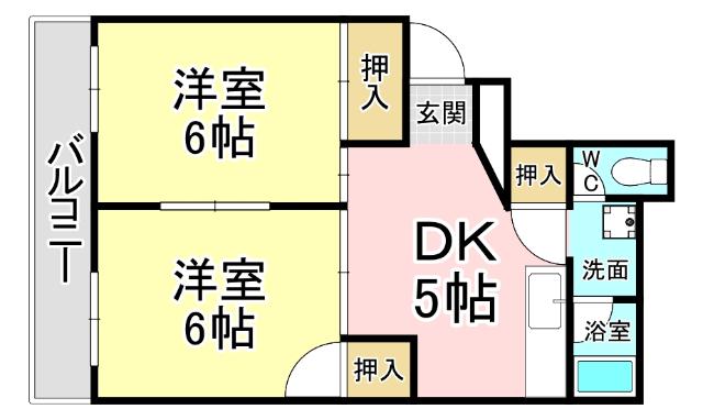 第三白石ビル(2DK/4階)の間取り写真