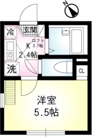 ラフィーナ金沢文庫(1K/2階)の間取り写真